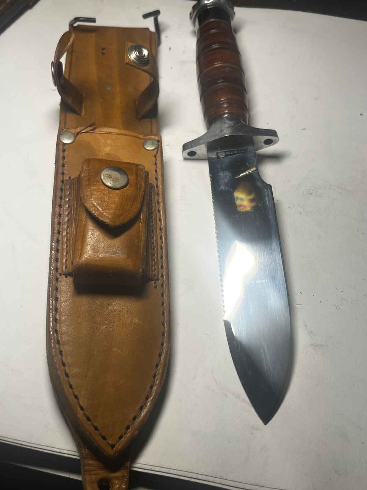 Vintage Garcia Jacques Survival Knife Brazil Hollow Handle with Sheath