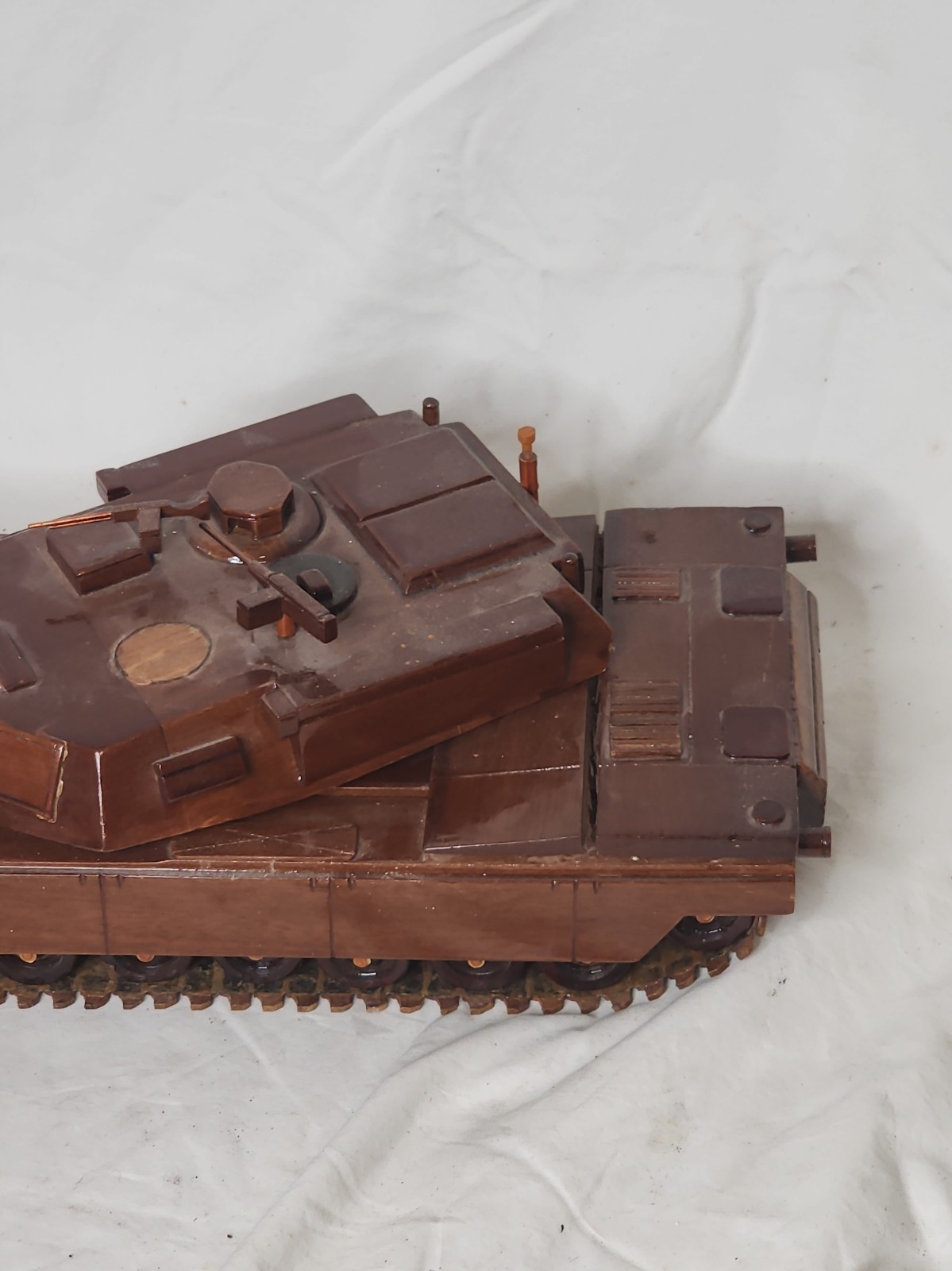 M1 M1A1 M1A2 Abrams Army USMC Marine Tank Military Mahogany Wood Wooden Model - Image 3