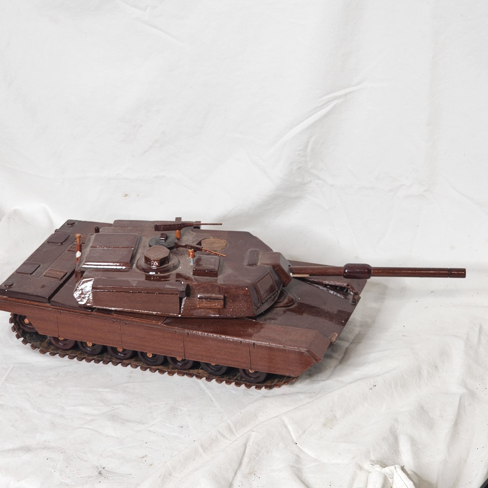 M1 M1A1 M1A2 Abrams Army USMC Marine Tank Military Mahogany Wood Wooden Model - Image 6
