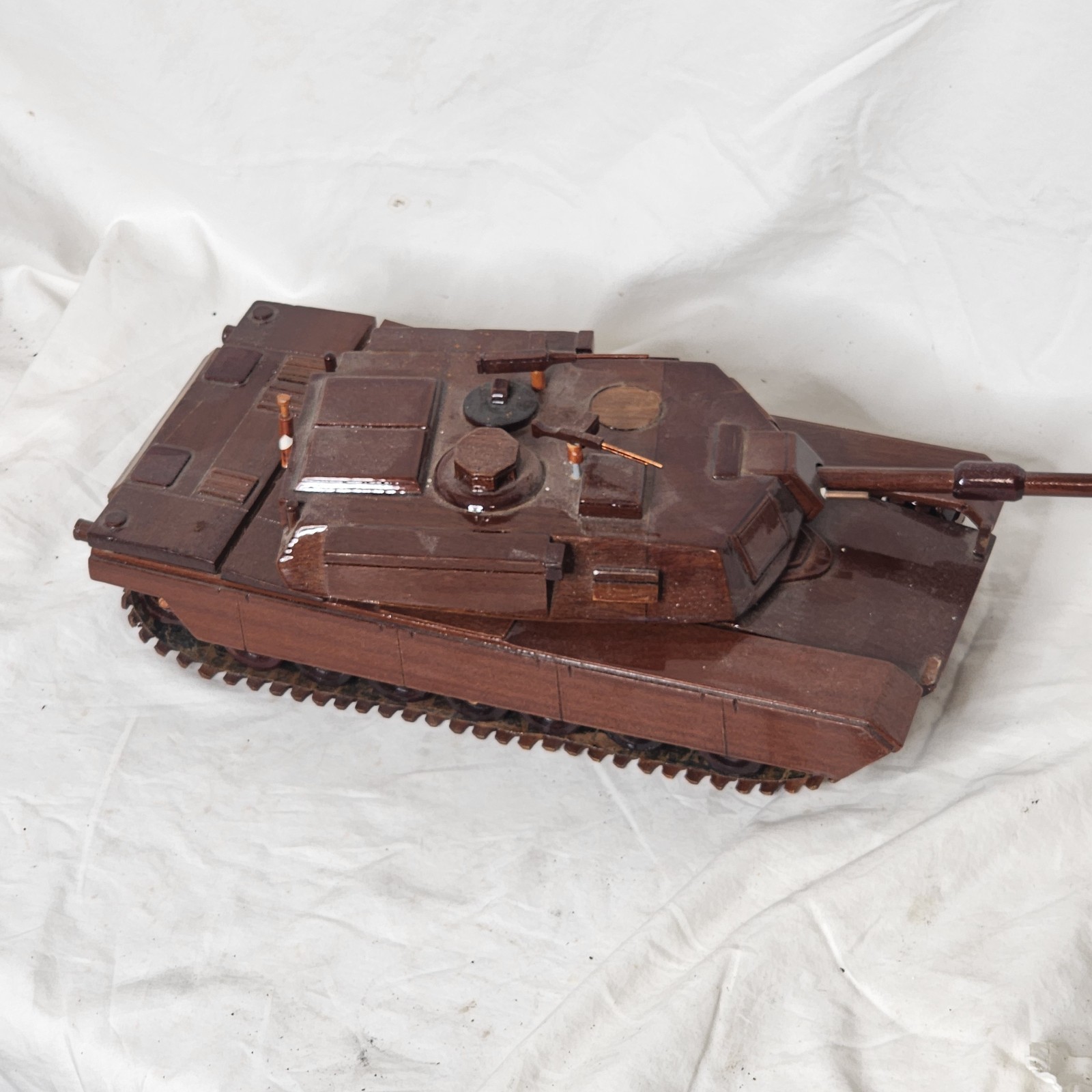 M1 M1A1 M1A2 Abrams Army USMC Marine Tank Military Mahogany Wood Wooden Model - Image 7