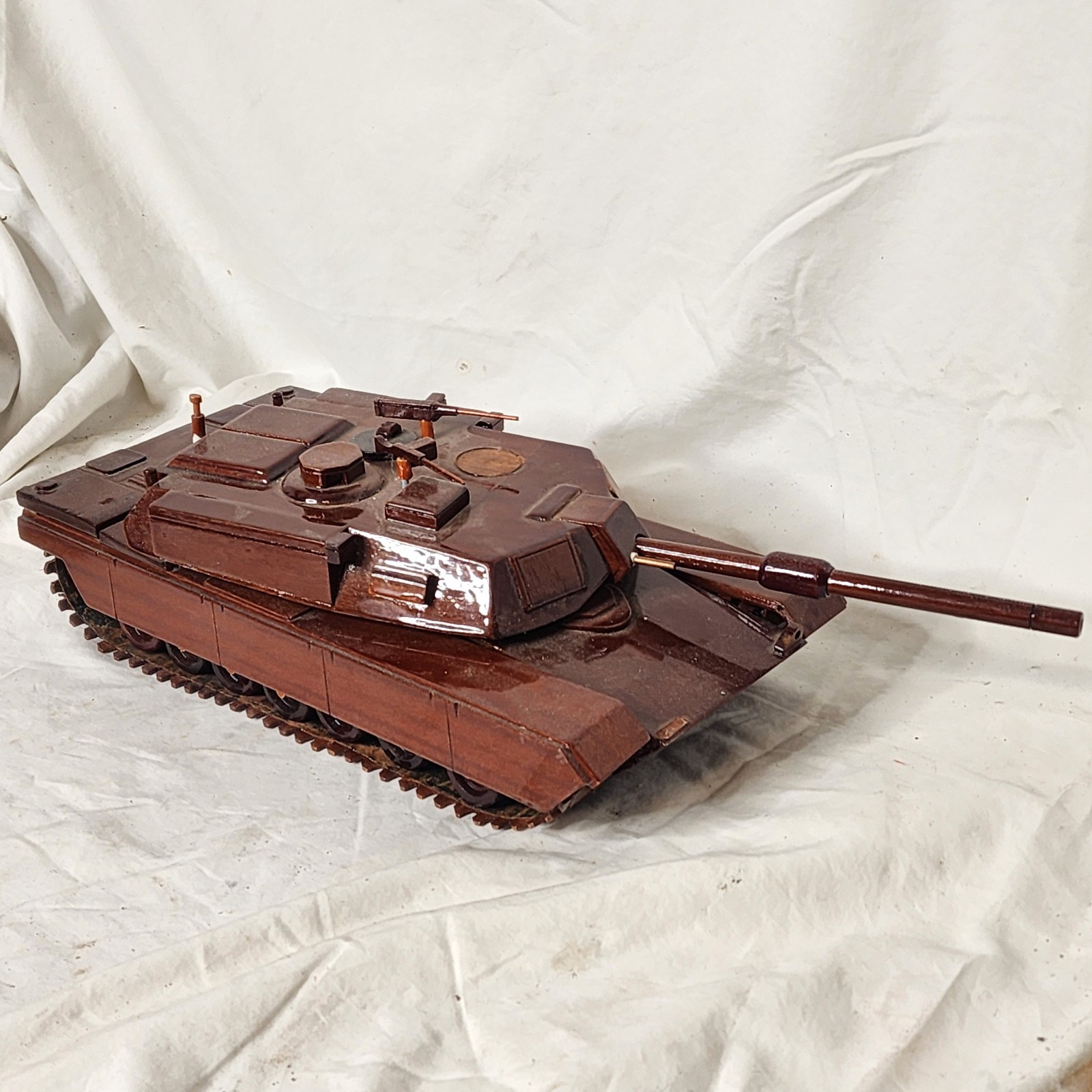 M1 M1A1 M1A2 Abrams Army USMC Marine Tank Military Mahogany Wood Wooden Model - Image 9