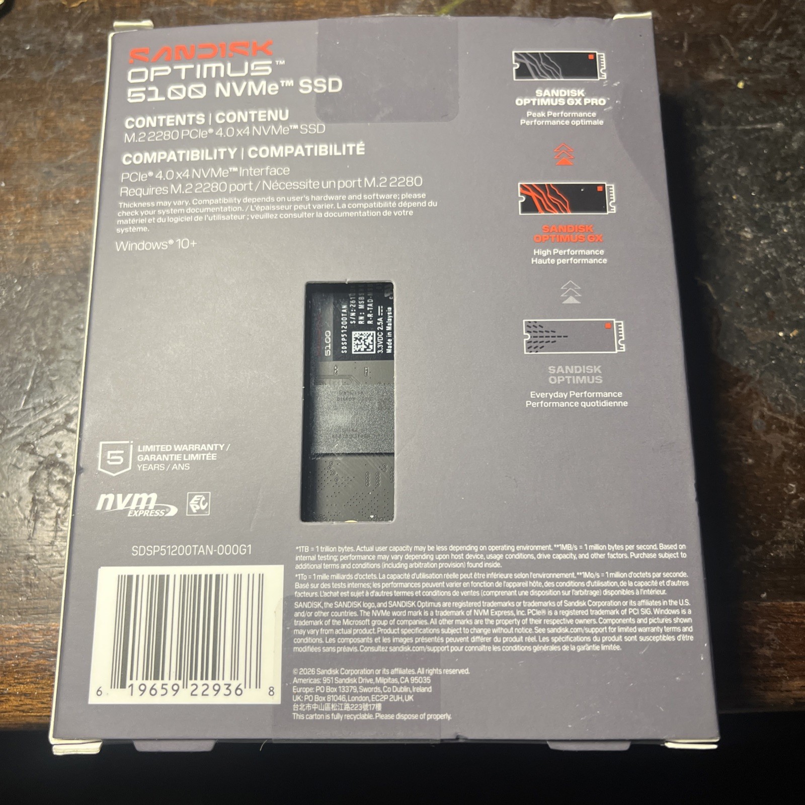 SanDisk Optimus 5100 2TB NVMe PCIe Gen4 M.2 2280 Internal SSD - Image 2